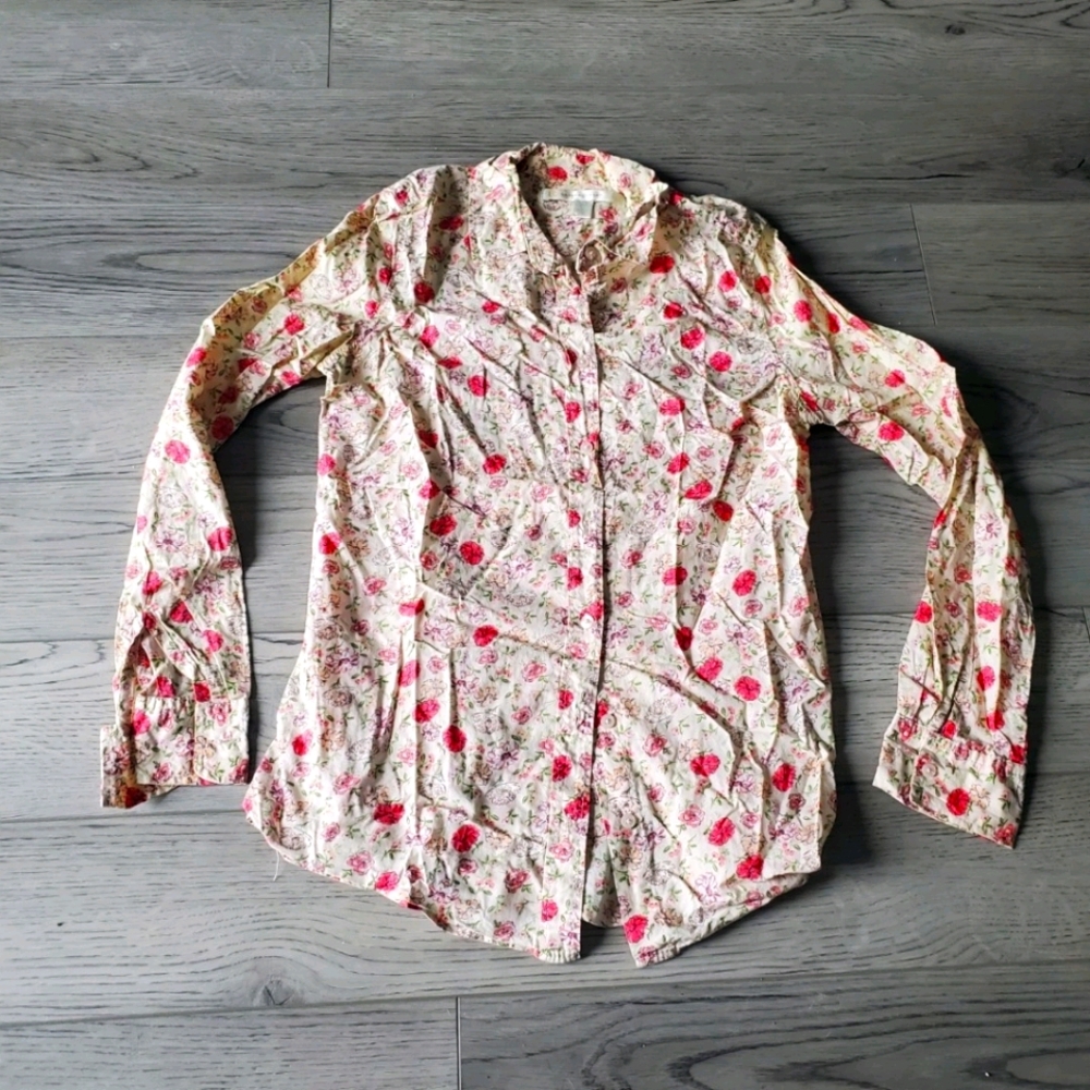Lauren Conrad XS button down long sleeve floral
